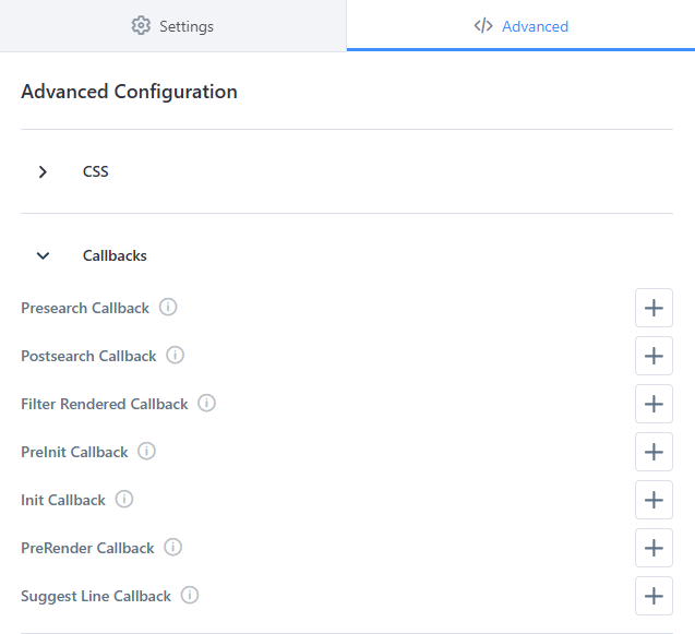search designer advanced tab